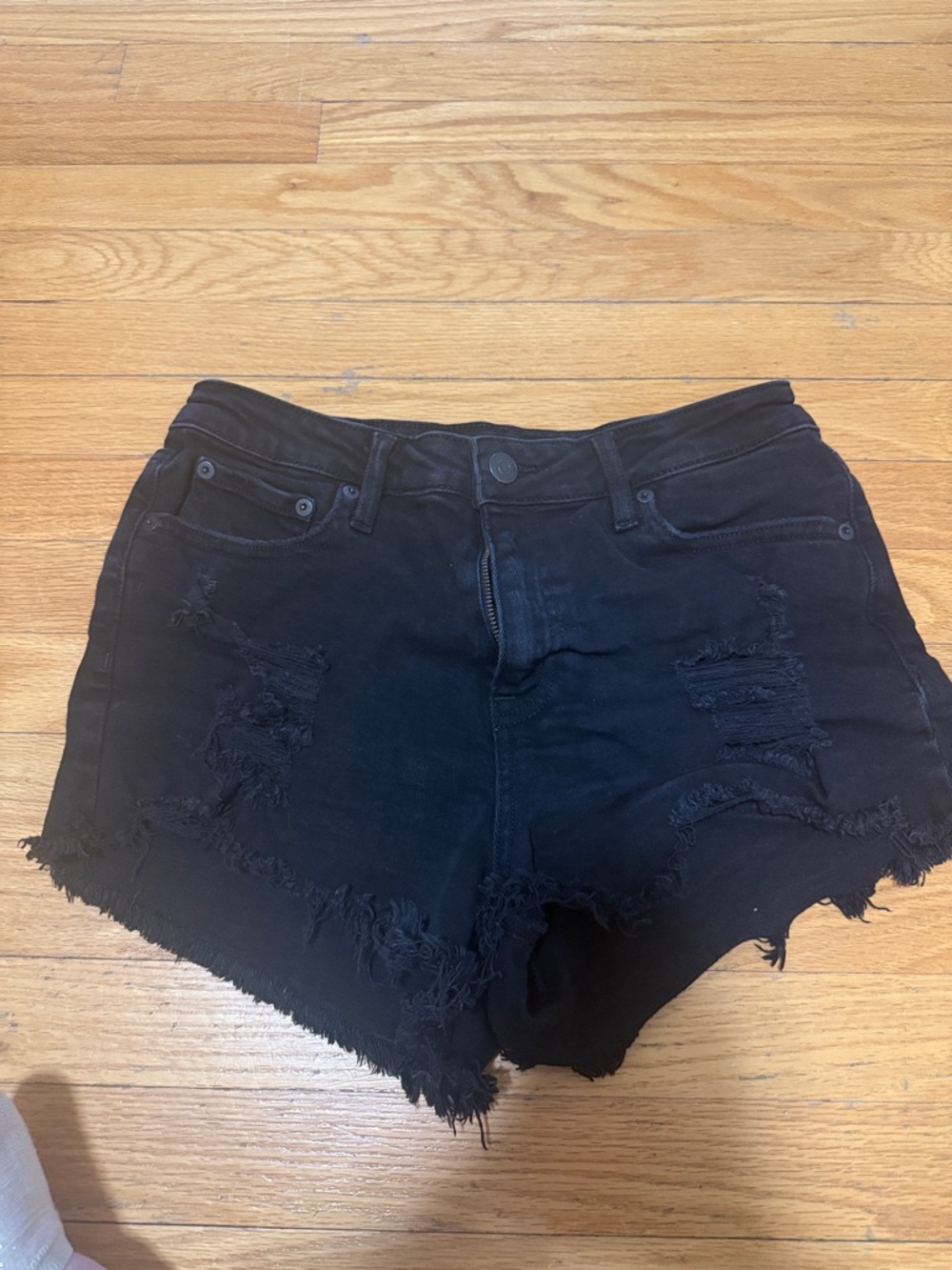Aeropostale Black Distressed Women’s Denim Shorts